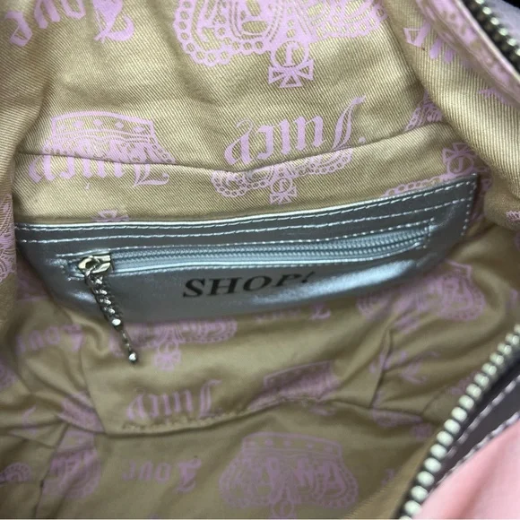 Vintage Y2K Juicy Couture Baby Pink Velour Crown Hobo Shoulder Bag - Picture 10 of 16